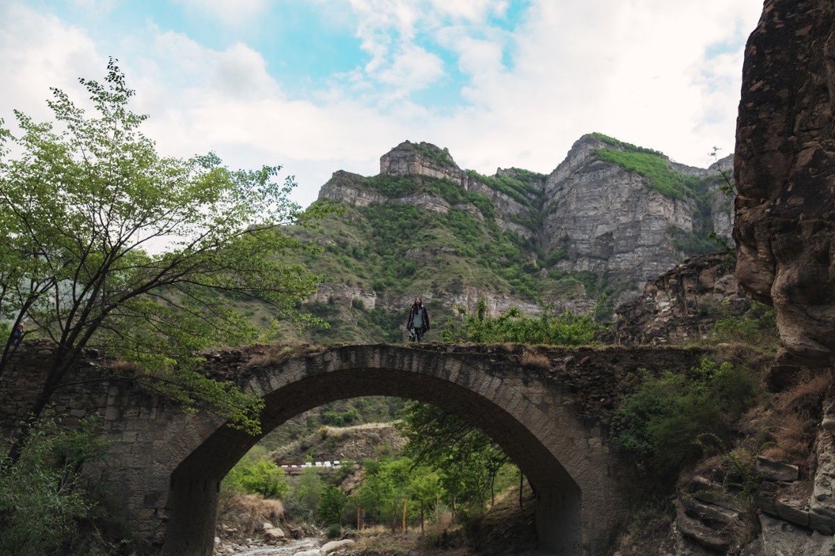 Вот такой вот мостик встретится вам по дороге. Он и сам по себе очень интересный объект для изучения. А за ним немного видно дорогу, по которой мы и приехали.