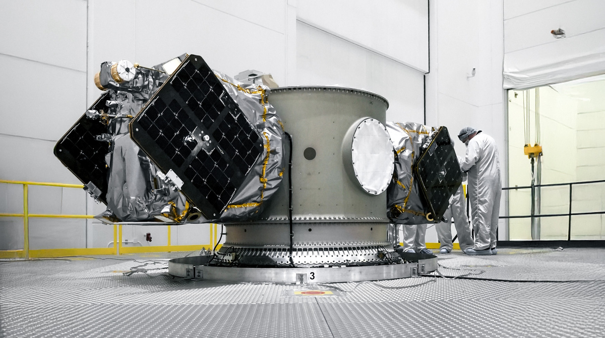 Зонды EscaPADE на адаптере полезной нагрузки ракеты-носителя New Glenn. Credit: Blue Origin/Rocket Lab.