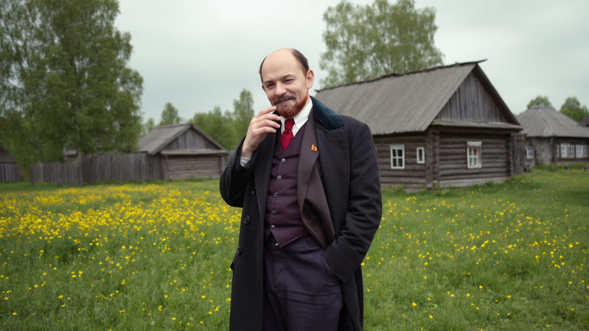 Ленин в ссылке (ИИ-генерация)