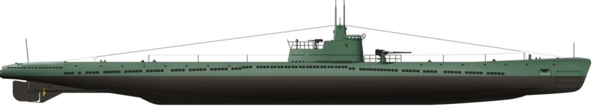 Схема внешнего вида подводной лодки Л-20
