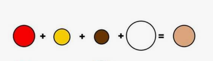 Цвета и их пропорции для получения телесного цвета