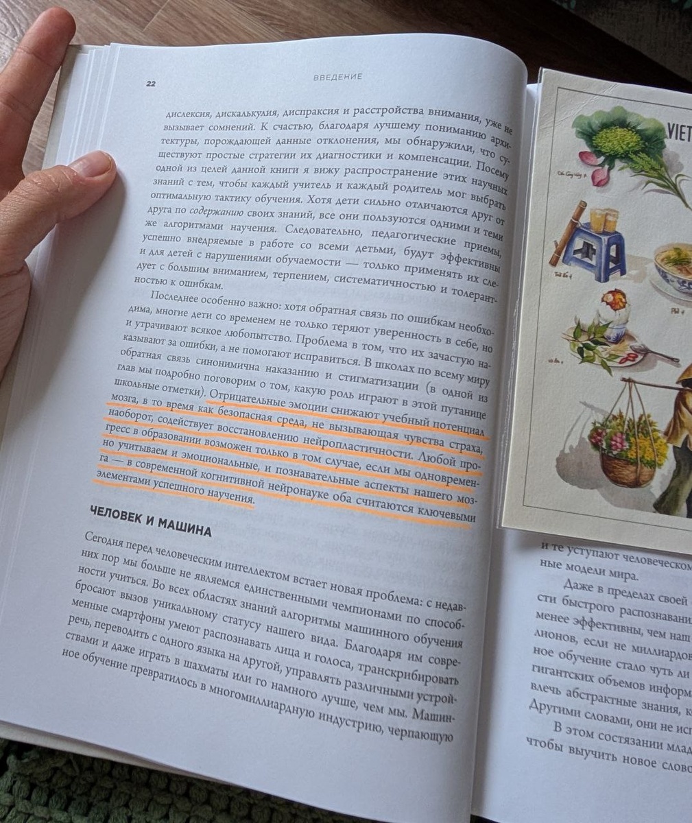 Та самая фраза из книги (подчеркнута маркером)