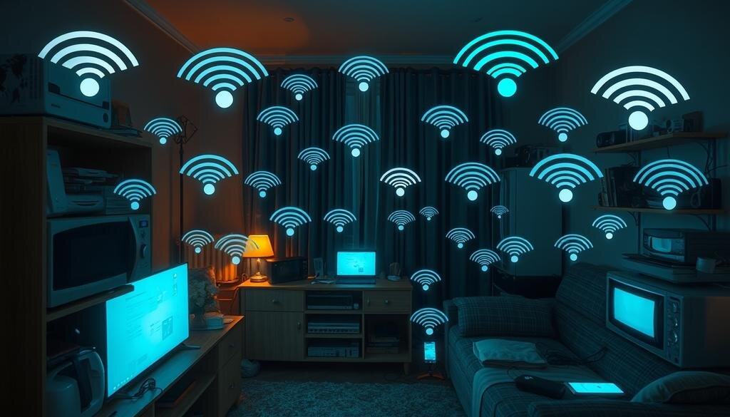    Визуализация перегрузки Wi-Fi диапазона.