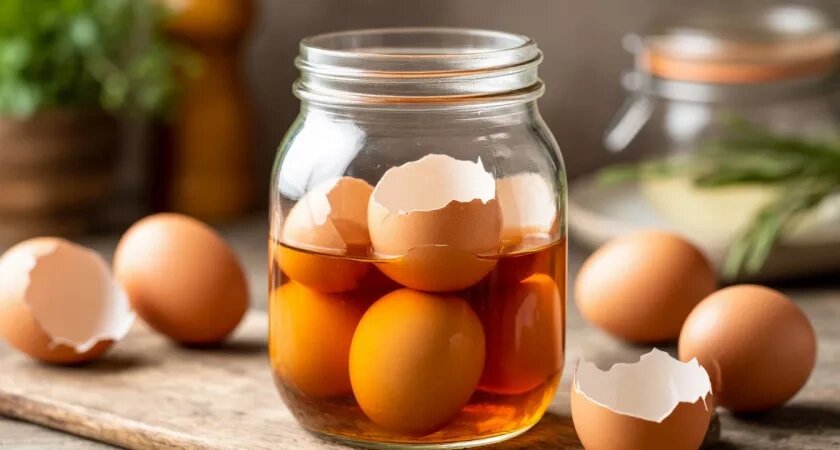    Замачиваю яичную скорлупу в уксусе на 48 часов и радуюсь результату: почва рыхлая, мягкая как пух. Никаких покупных удобрений не нужно