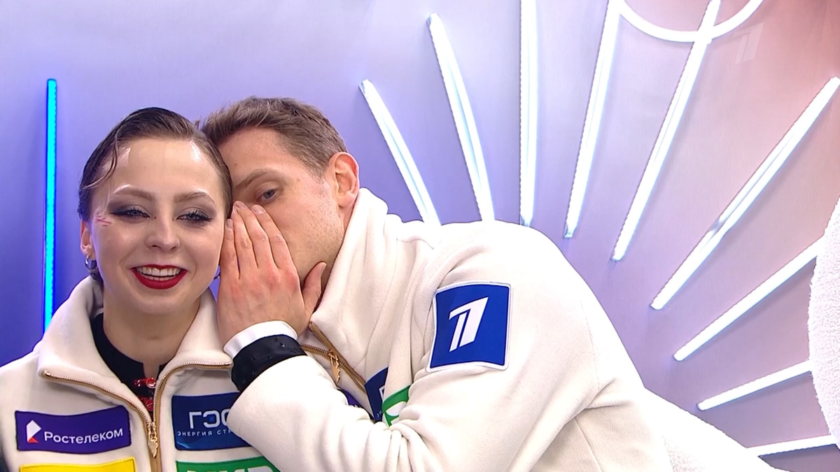    Александра Бойкова и Дмитрий Козловский. Фото: стоп-кадр прямого эфира "Первого канала"