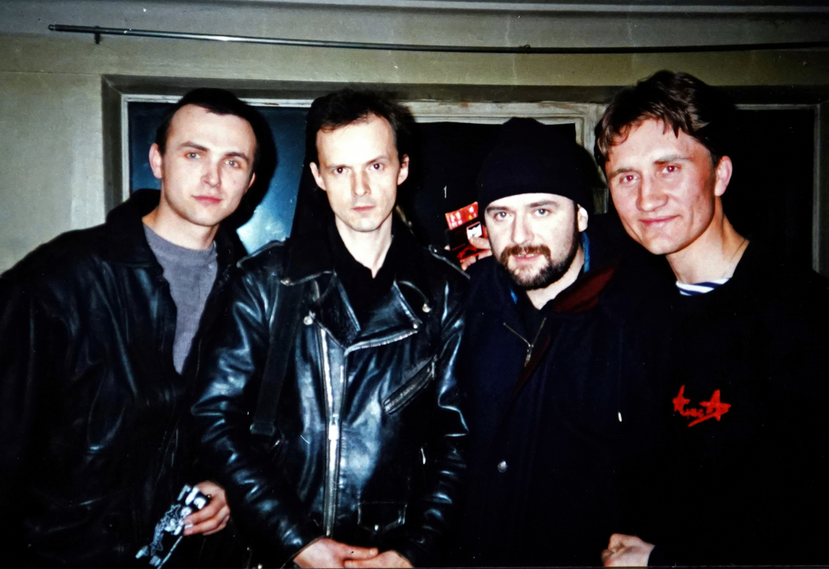 Ваш покорный, Самойлов, Шаталин и Широков! Гримёрка в Горбухе, после презентахи Jazz 1996