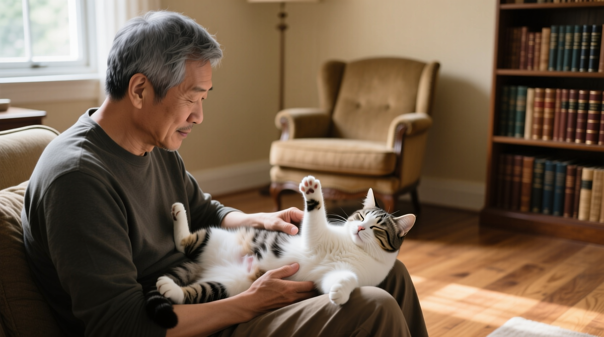    Кошки не любят, когда их гладят по животу