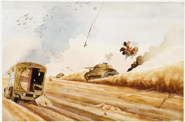 Картина, изображающая битву при Эль-Аламейне