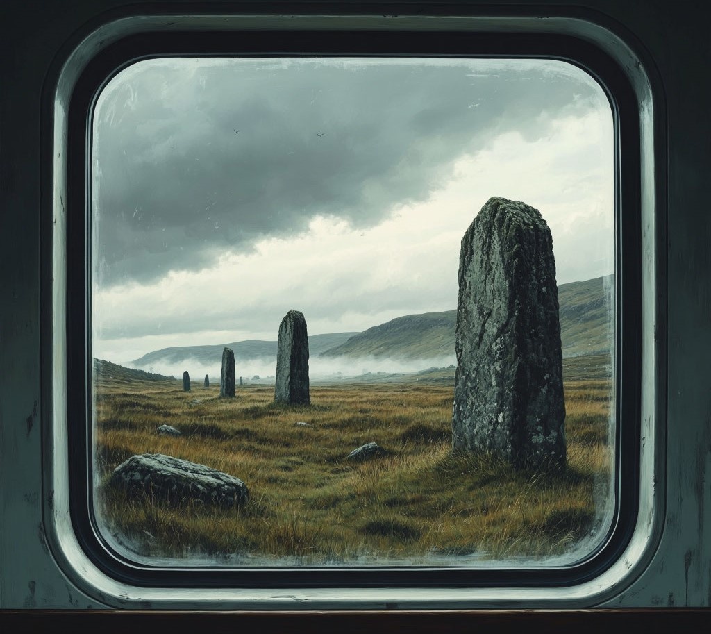 Менгир - мегалитт в виде установленного человеком каменоной глыбы. Картинка создана ИИ.