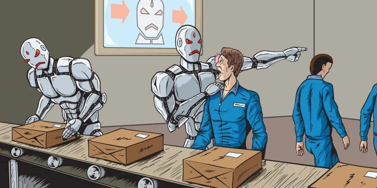    Робот прогоняет человека / © Qniksefat, Wikipedia