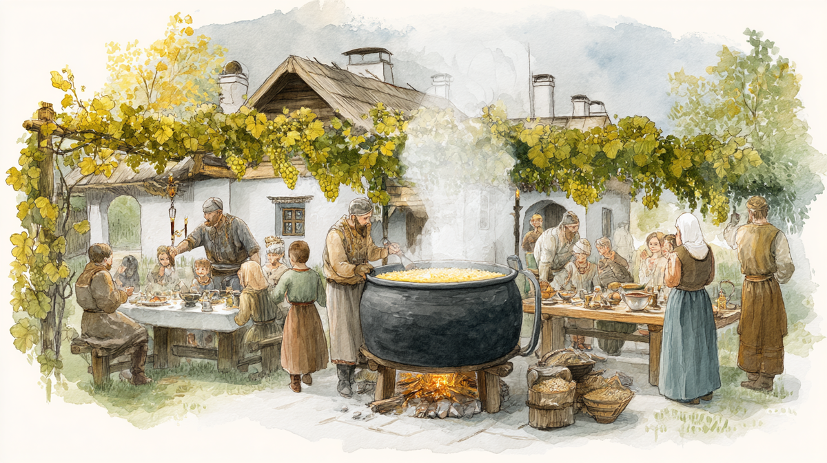 Кубанский плов в большом казане