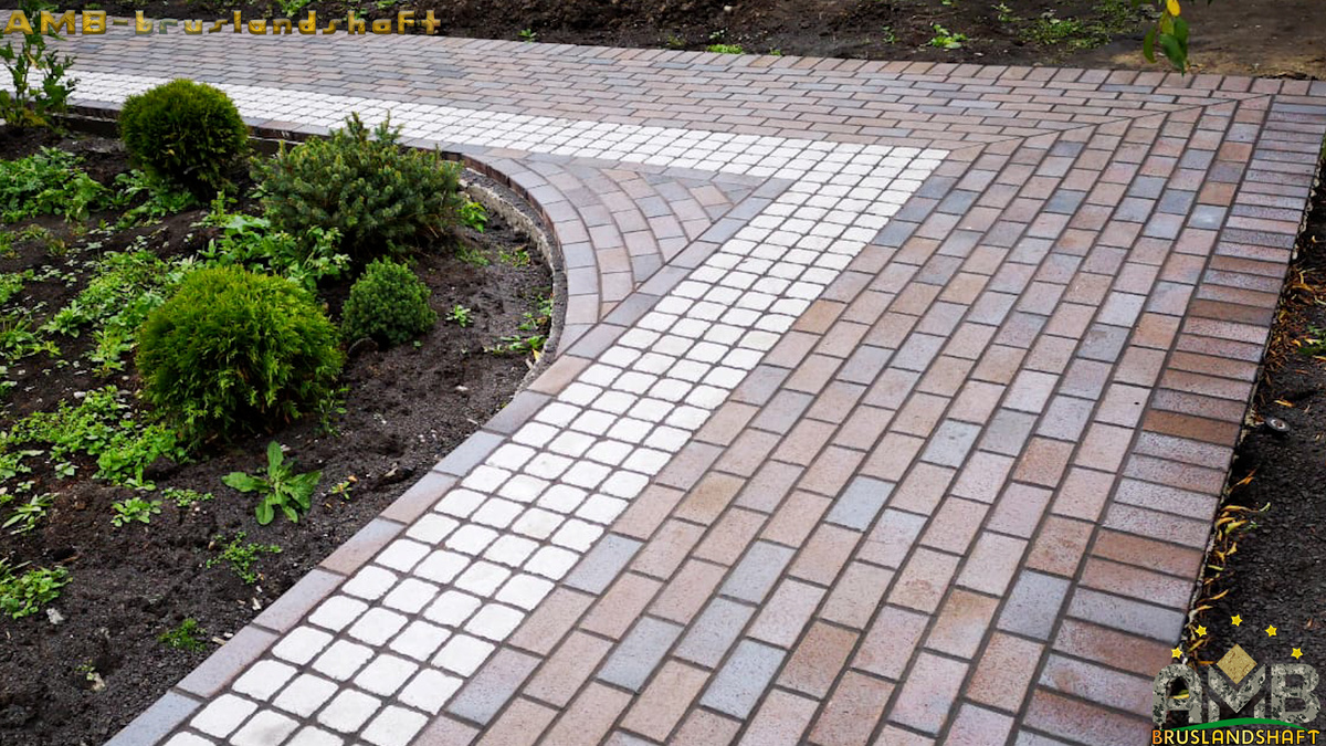 узоры повороты брусчаткой