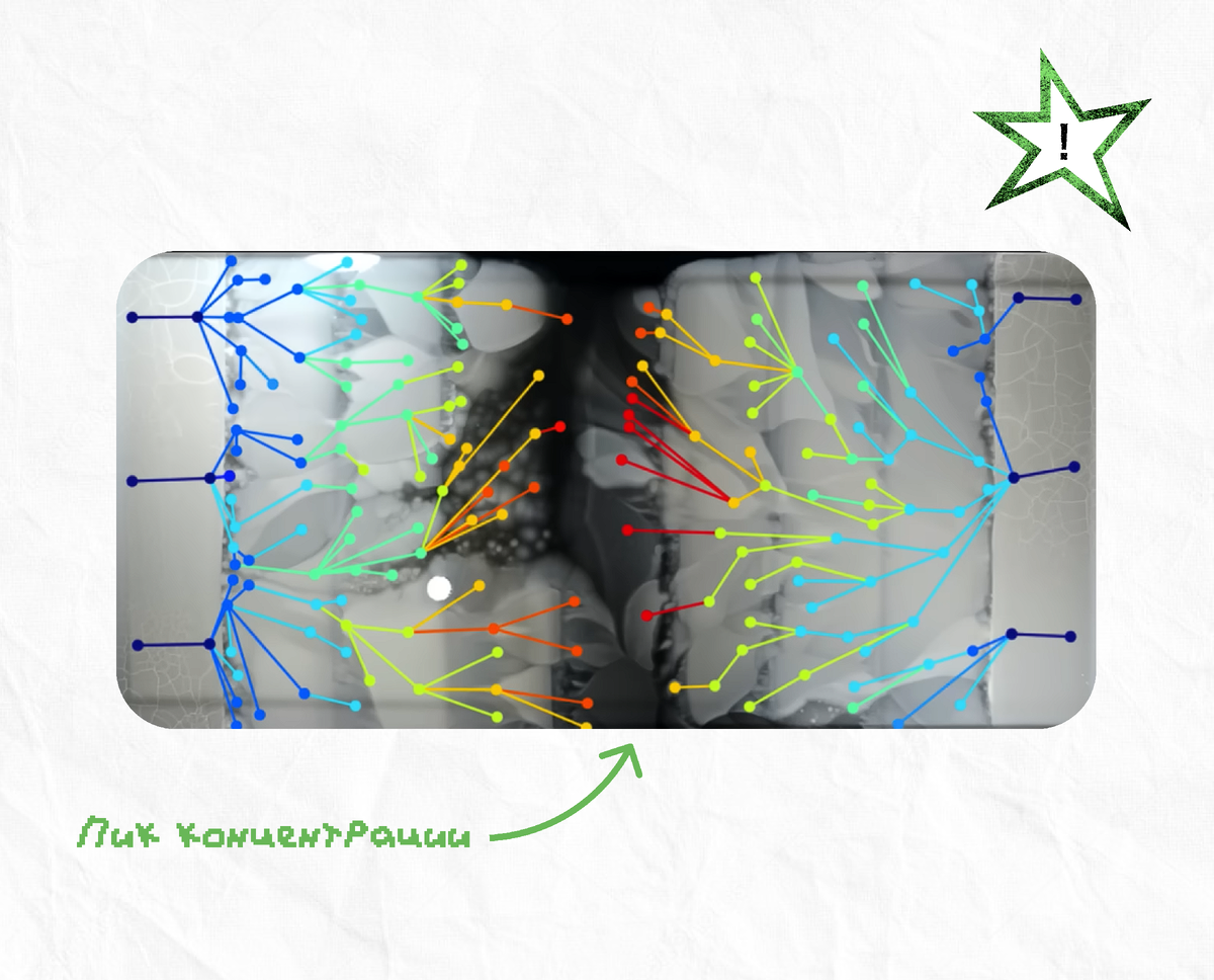 Развитие бактерий в среде с разной концентрацией антибиотика.