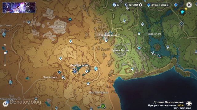    Расположение главных испытаний ивента