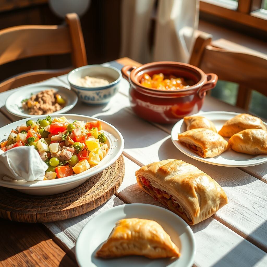 Гювеч, шопска и баница