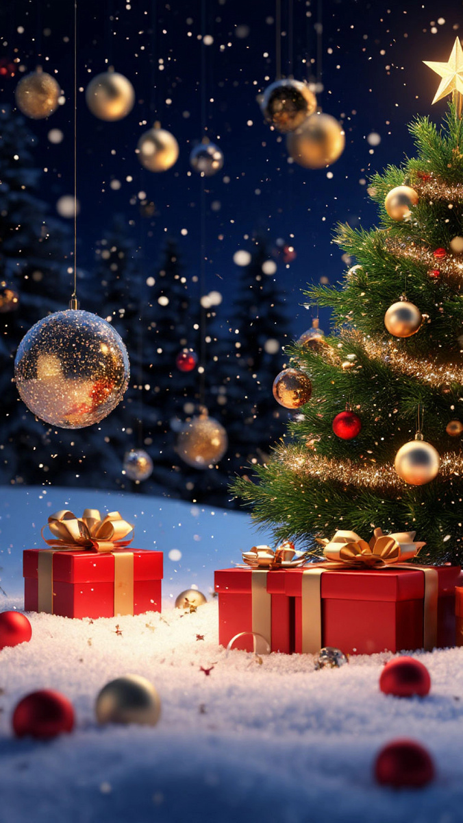 Новогодние заставки на телефон.