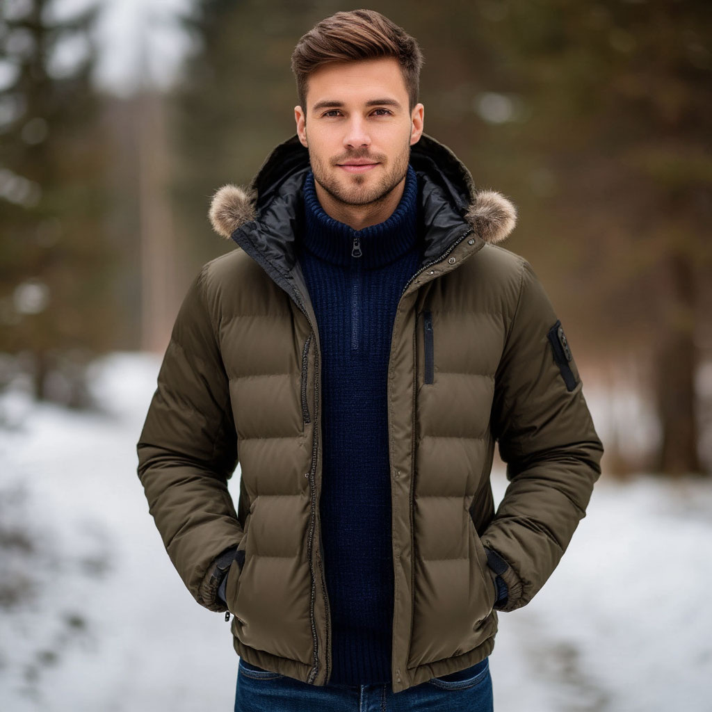 Зимняя куртка на мужчине