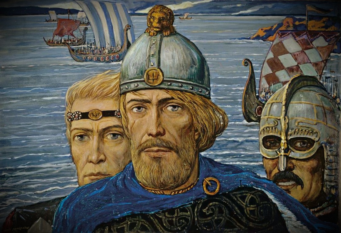 На картине изображён князь Игорь Рюрикович, который, согласно летописной традиции, был сыном Рюрика и преемником Вещего Олега на киевском престоле. 