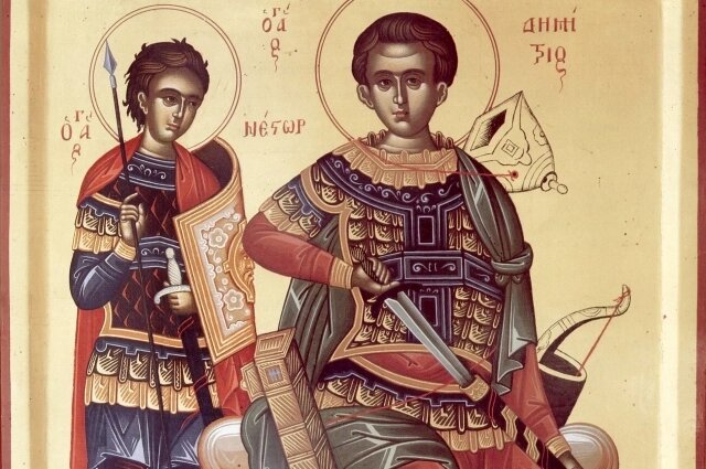    Вмч. Димитрий Солунский и Мч. Нестор Солунский Фото: Православная энциклопедия «Азбука веры»