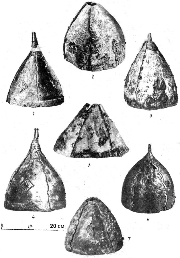 Русские, венгерские, немецкие шлемы X-XII века