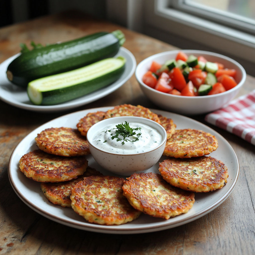🍽️ Драники с кабачком, фаршем и сметаной — сытное блюдо для всей семьи!