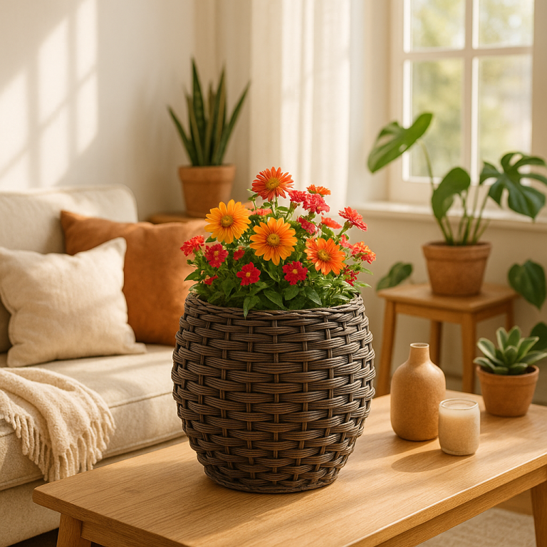    Создайте уют и стиль в вашем доме: как сделать плетёное кашпо из искусственного ротанга своими руками Loza