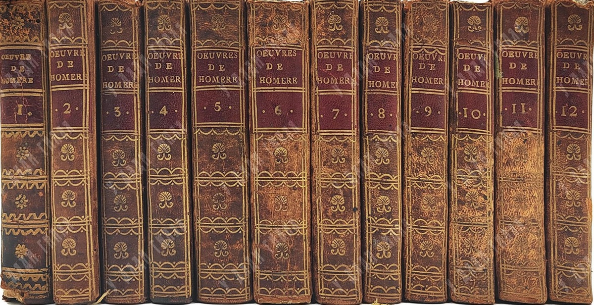12 томов французского издания "Илиады" Гомера  T. 1–12. — Lyon: Bruyset aine & Co, 1796.
