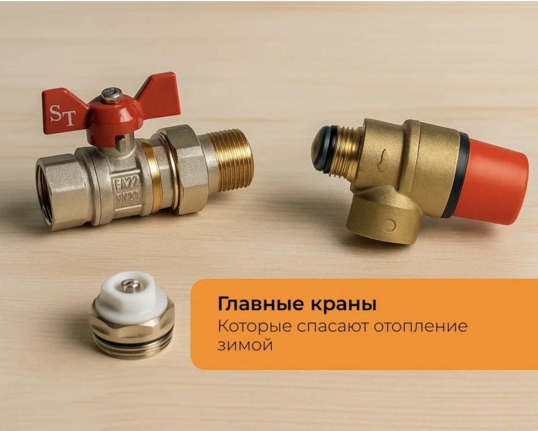 Запорная арматура для отопления: какие краны должны быть в каждой системе перед зимой

Ноябрь — последний срок проверить систему отопления перед морозами. И если о котле и радиаторах помнят все, то о запорной арматуре часто забывают. А ведь именно эти небольшие, но важные элементы предотвращают потоп при протечке и позволяют сделать ремонт без слива всей системы. Расскажем, какие краны должны быть в вашем доме для безопасной зимы.
Что такое запорная арматура и почему она критична в ноябре?

Запорная арматура — это краны, вентили и клапаны, которые перекрывают поток теплоносителя. В ноябре, когда систему запускают под давлением, старые или некачественные краны часто дают течь. Правильно подобранная арматура для отопления — это страховка от аварий.

4 обязательных крана в каждой системе отопления