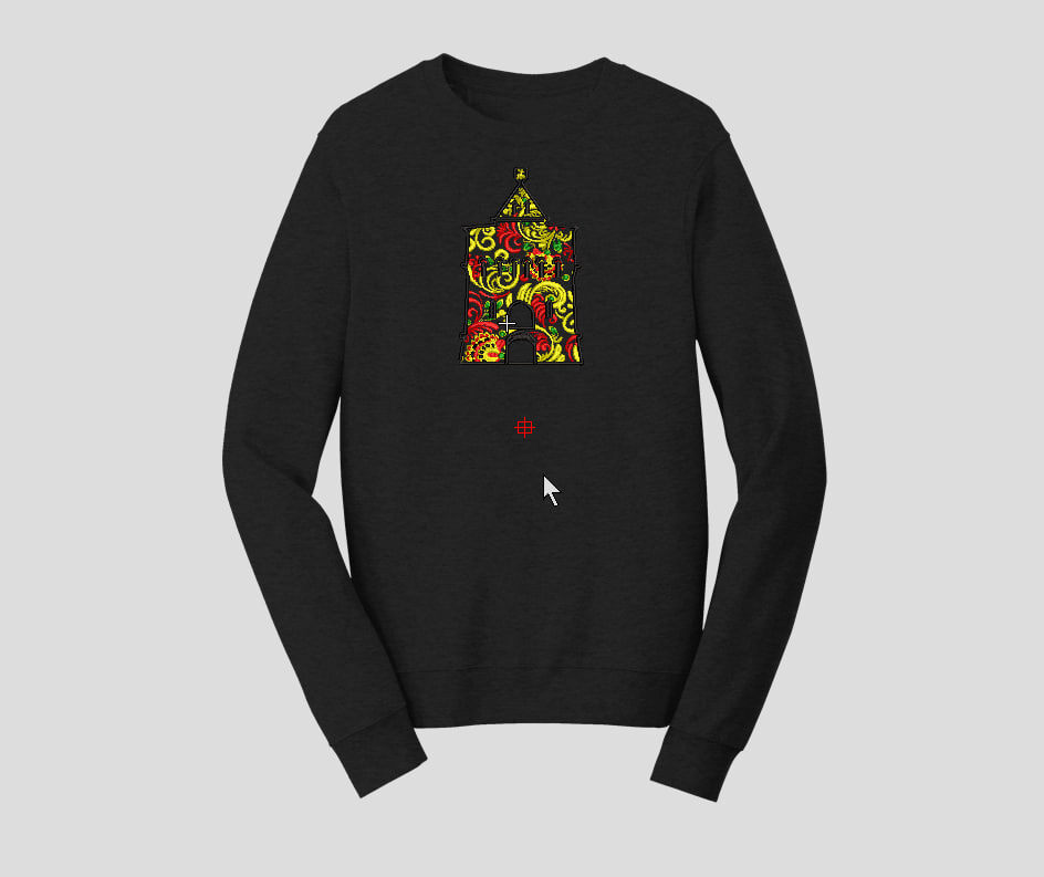 Макет-дизайн Дмитриевской Башни, Нижегородского кремля в стиле Хохлома. Автор Зыбин Никита 2025г