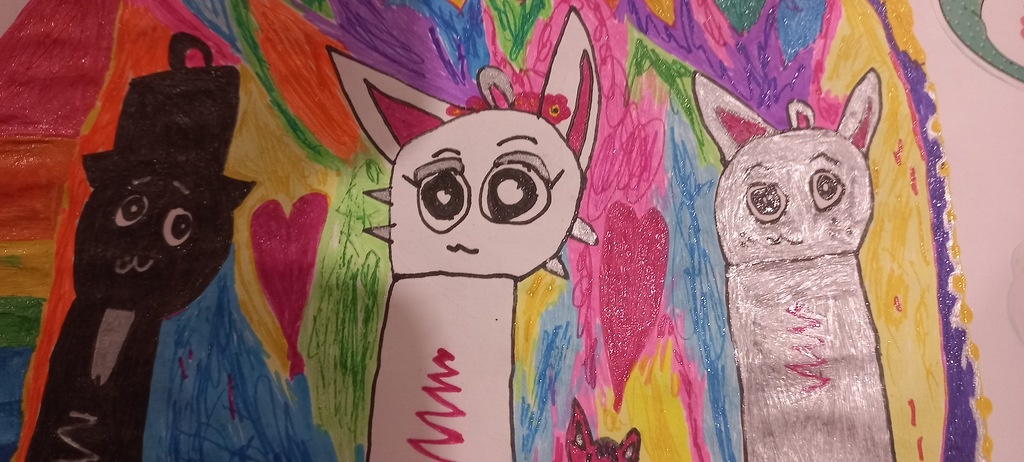 Подарок от Лизы И., 6 лет, любит рисовать сердечки и котиков