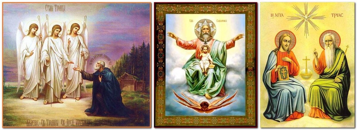 Православная иконография Троицы. Источник: Яндекс. Картинки