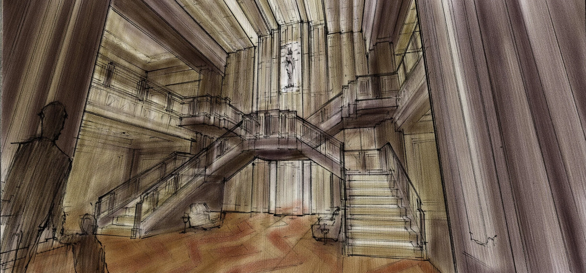 Лобби отеля «Кортез». Иллюстрация Марка Уортингтона.