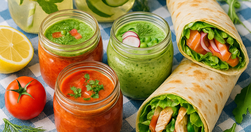 Летний пикник-сет: лимонады, холодные супы и сэндвич-роллы