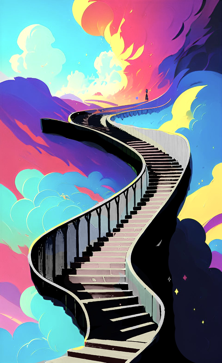 Бесконечное. Иллюстрация создана с помощью нейросети DreamAI и программы Photoshop.