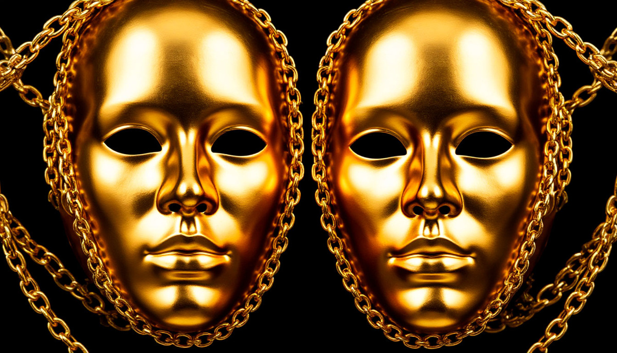 Алхимия сердца: брак по расчету как позолоченная пустота. Две маски, скрепленные цепями прагматизма, но лишенные огня души. Внутри — механические шестеренки вместо биения сердец, искусственный блеск без тепла настоящего золота.