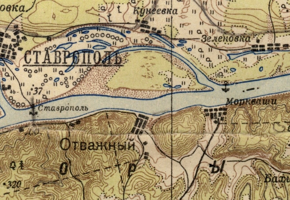 Село Моркваши на карте 1949 года