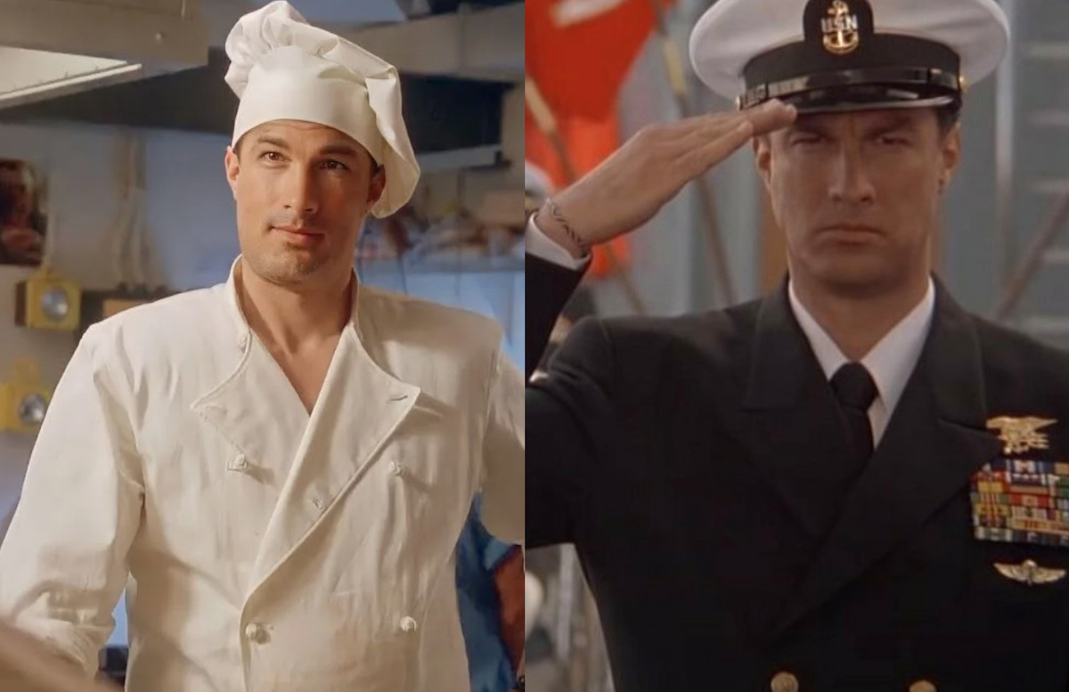 Амплуа Стивена Сигала в фильме "В осаде" (1992)