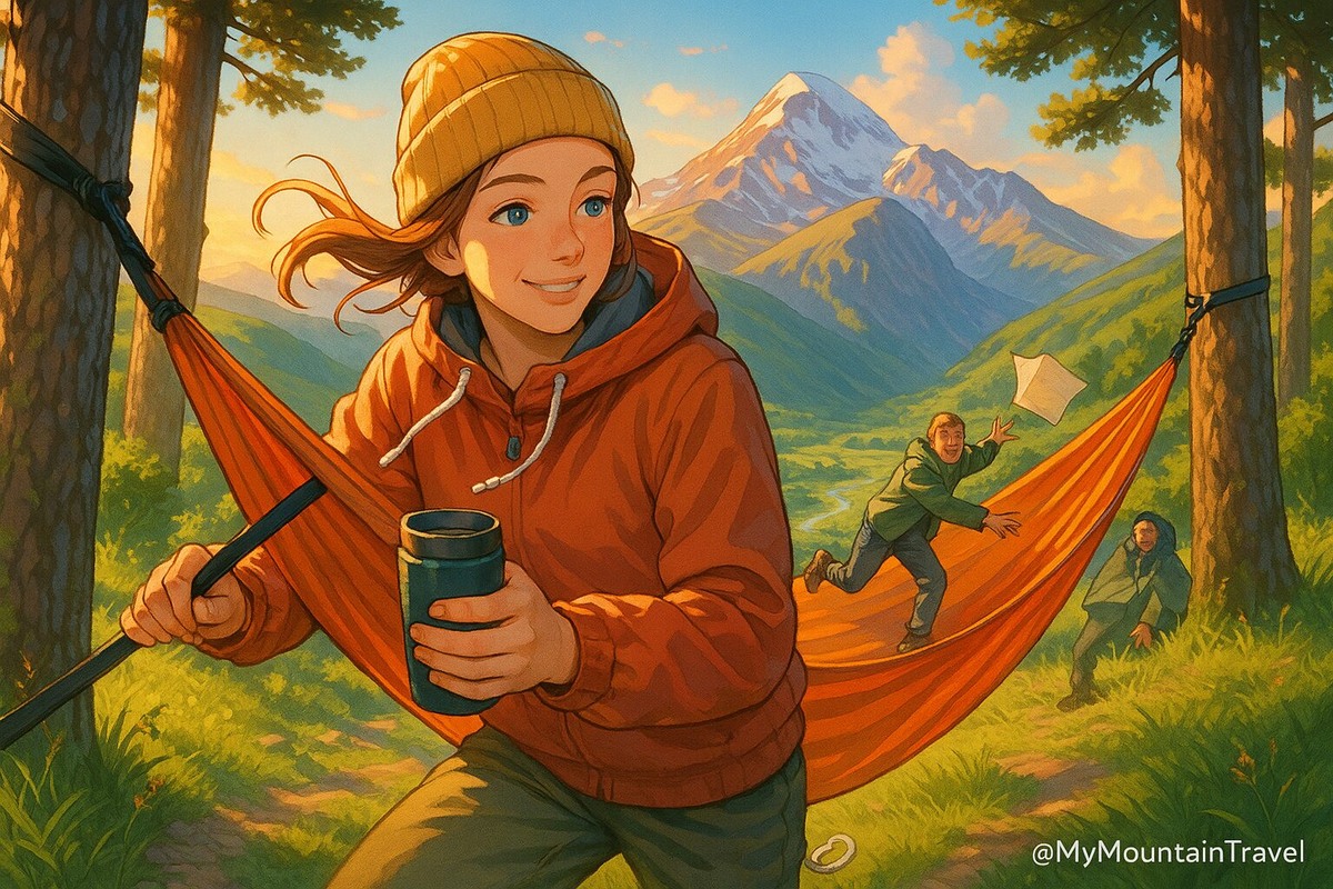 Гамак в горах на Казбеги