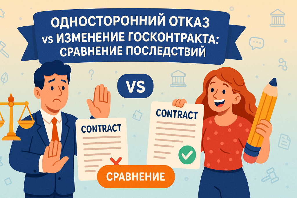    Односторонний отказ vs изменение госконтракта: сравнение последствий