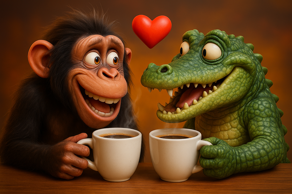 Если бы они могли договориться — обезьяна бы придумала, как приручить крокодила, а крокодил бы молча согласился.