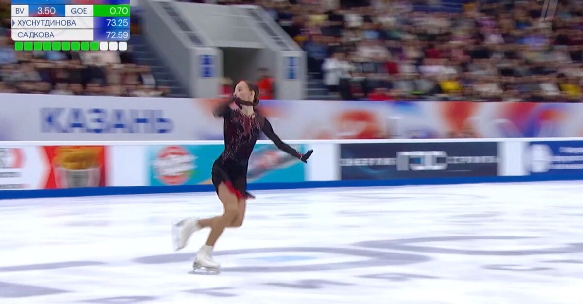     Автор: Первый канал Источник: Скриншот трансляции этапа Гран-при в Казани