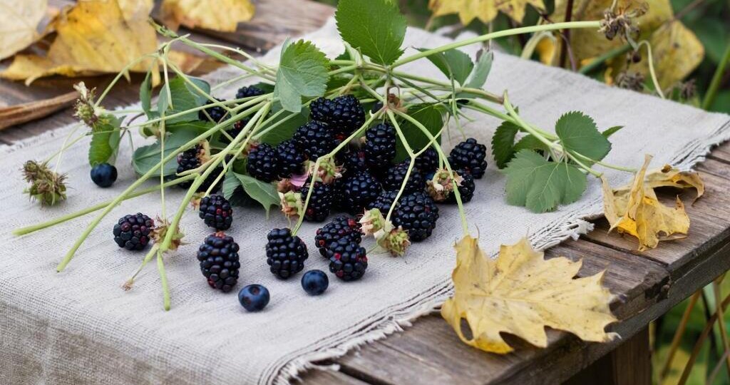 Как пригнуть и не сломать побеги ежевики при укрытии за зиму. Как укрыть ежевику на зиму.