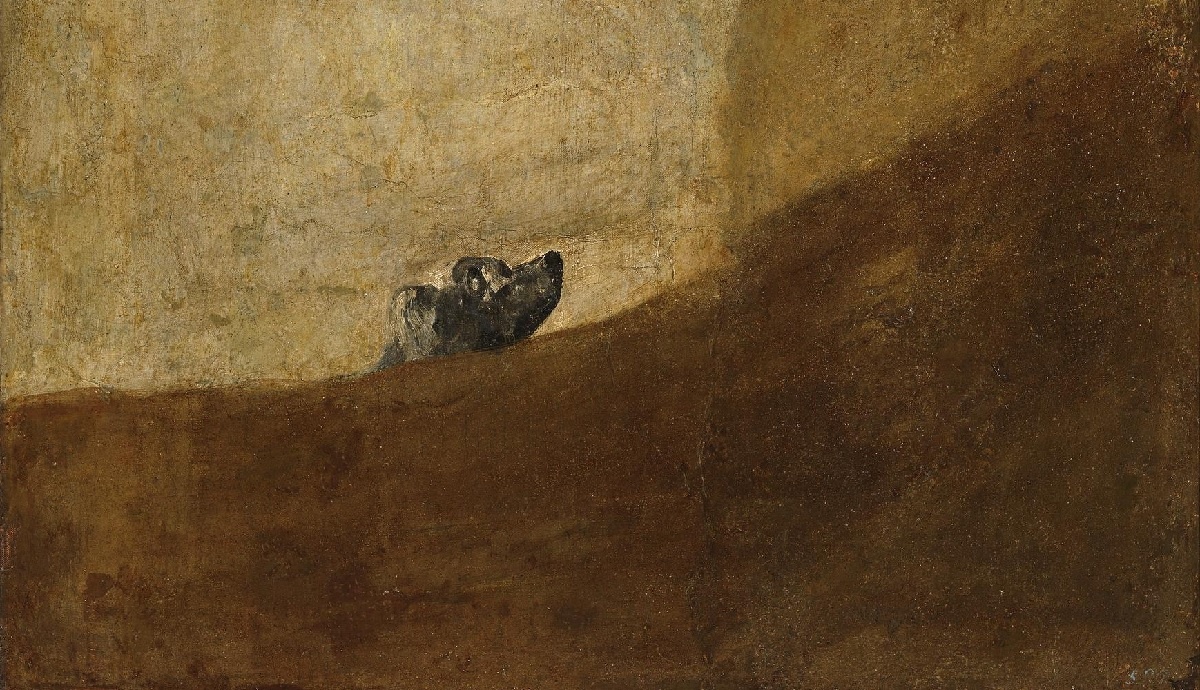 Фрагмент картины Франциско Гойя «Собака»