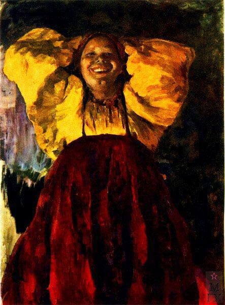 Филипп Малявин . "Баба в желтом" (1903)