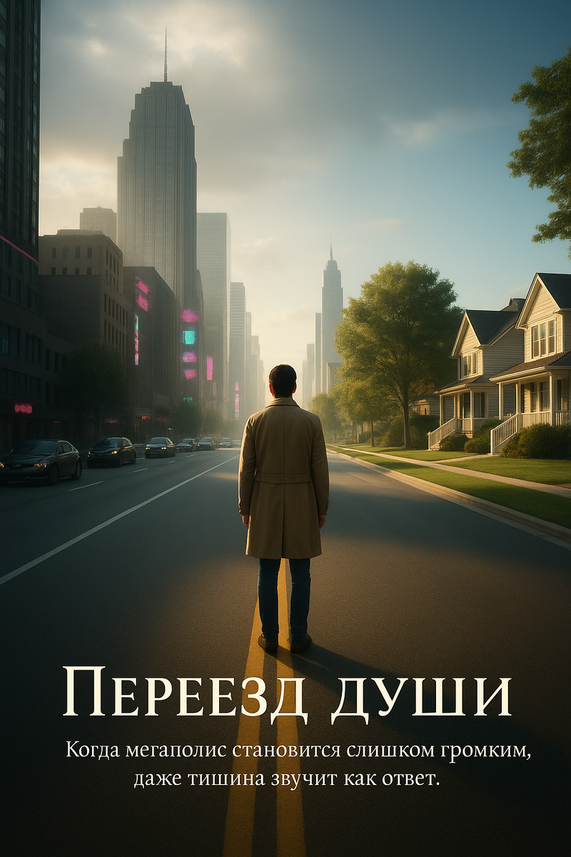 «Переезд души»
Когда мегаполис становится слишком громким,
даже тишина звучит как ответ.