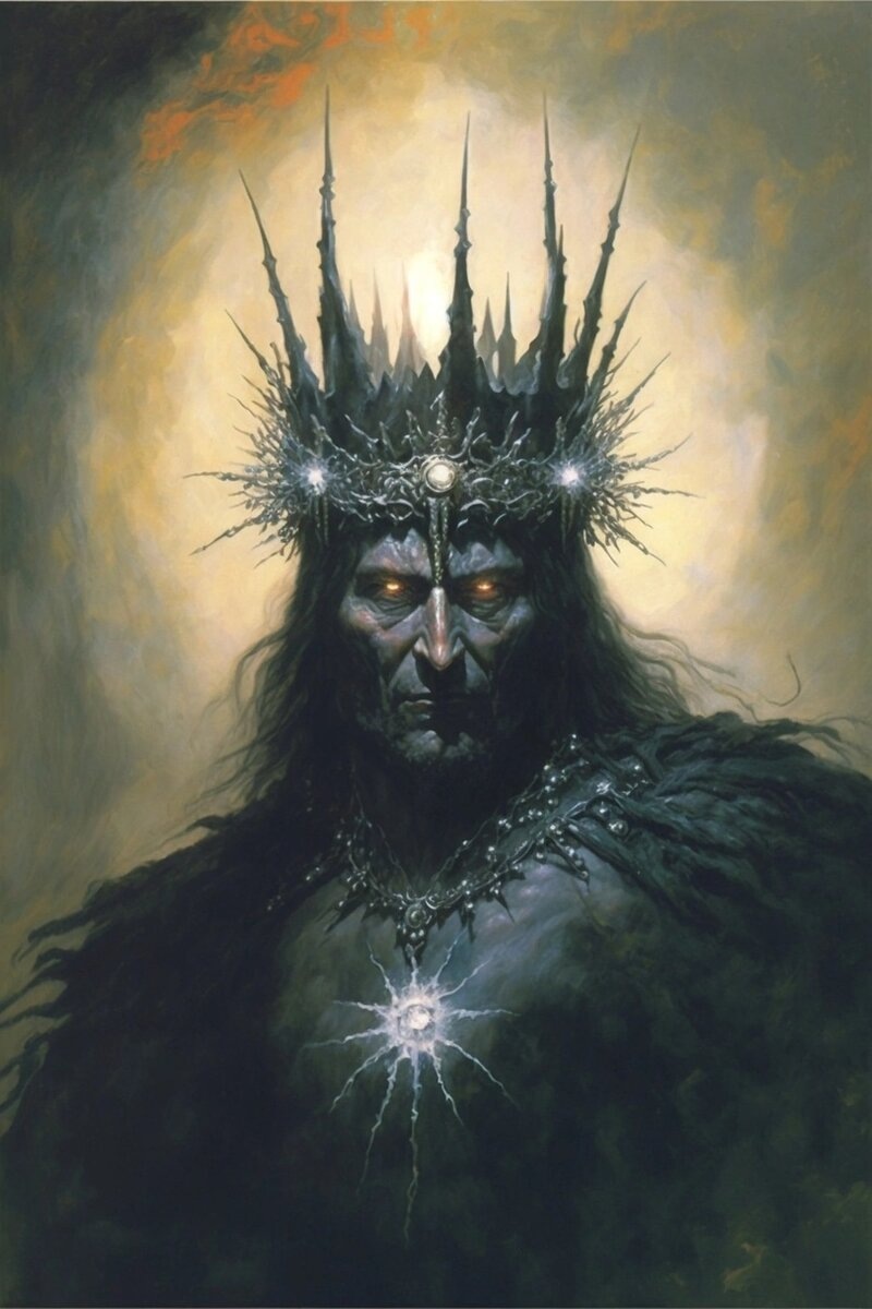 Мелькор-Моргот. Изображение сгенерировано нейросетью MidJourney. Источник: https://arda.reactor.cc/