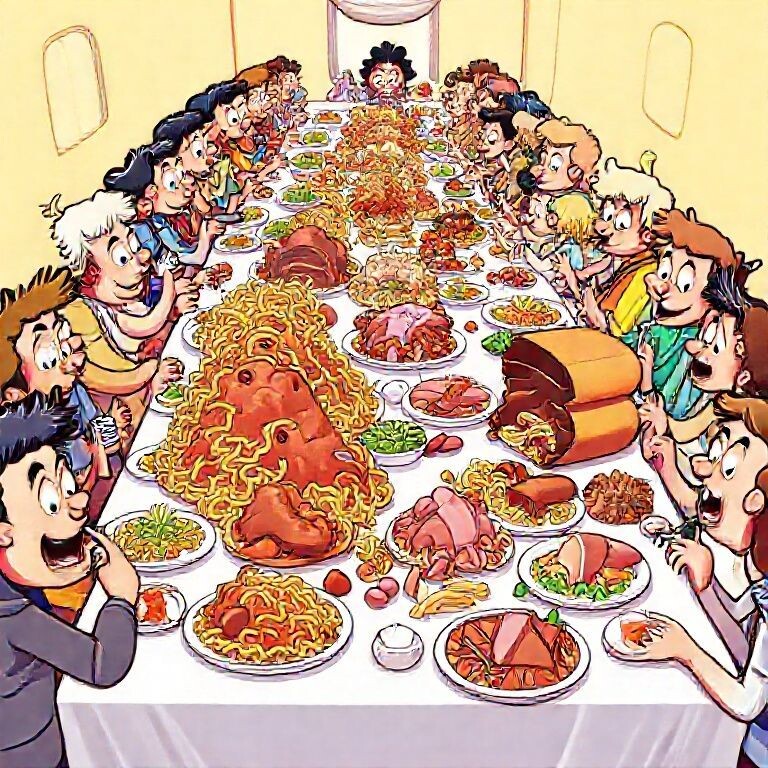 Как бы, все за одним столом.