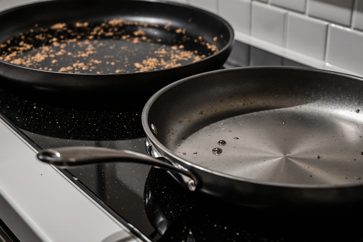 Откажитесь от антипригарных сковород с PFAS. Выбирайте нержавеющую сталь или керамику — чистая еда, здоровая кухня, шаг к долголетию.