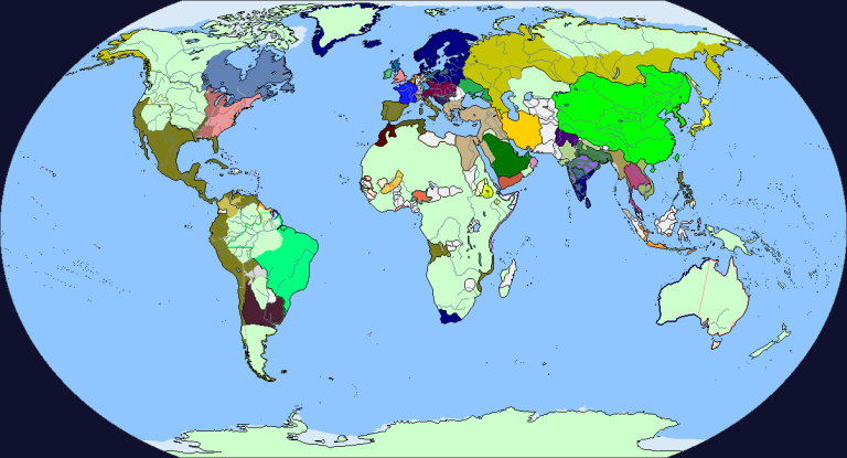 На карте ситуация на 1812 год