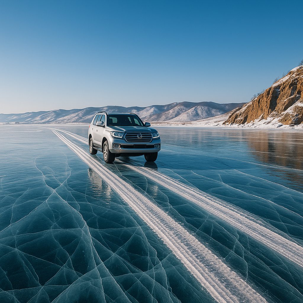 Дорога на льду - зимник